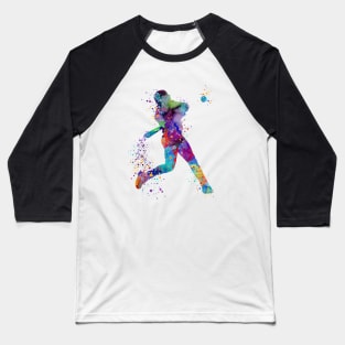 Baseball Boy Batter Softball Player Watercolor Silhouette Baseball T-Shirt